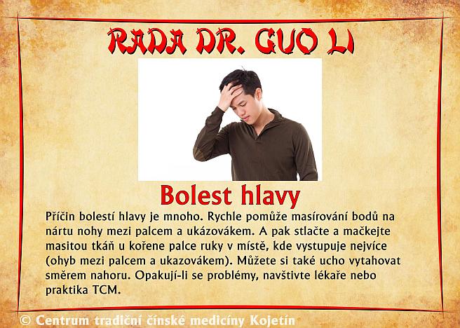 Právě si prohlížíte RADA DR. GUO LI – BOLEST HLAVY
