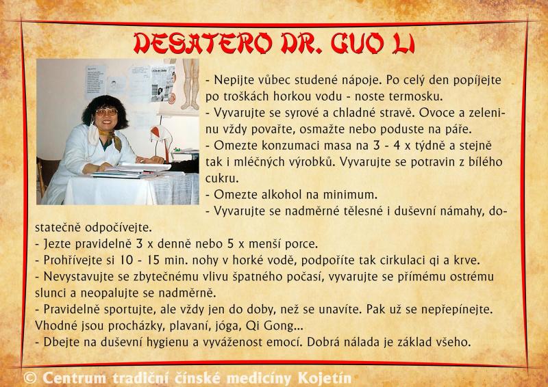 Právě si prohlížíte DR. GUO LI – DESATERO
