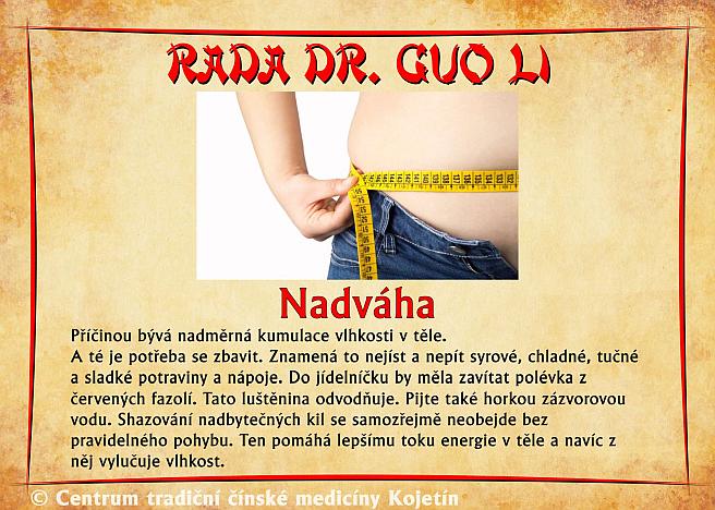 Právě si prohlížíte RADA DR. GUO LI – NADVÁHA