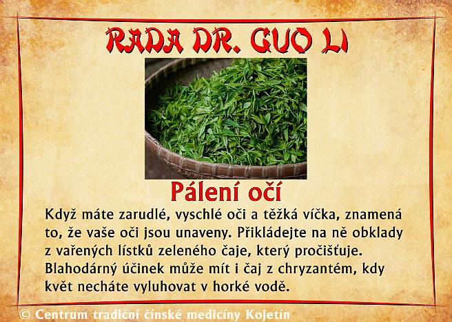 Právě si prohlížíte RADA DR. GUO LI – PALENÍ OČÍ
