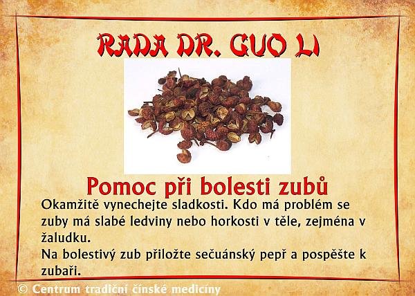Právě si prohlížíte RADA DR. GUO LI – PŘI BOLESTI ZUBŮ