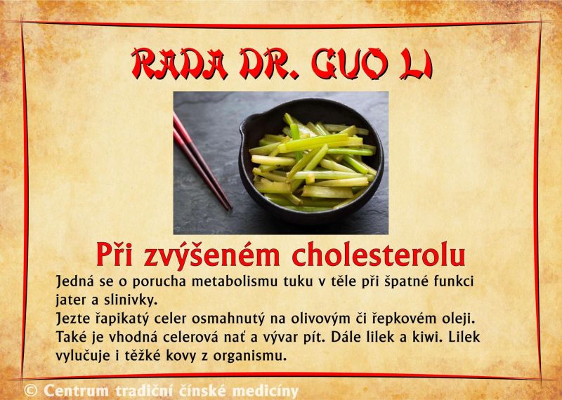 Právě si prohlížíte RADA DR. GUO LI – PŘI ZVÝŠENÉM CHOLESTEROLU