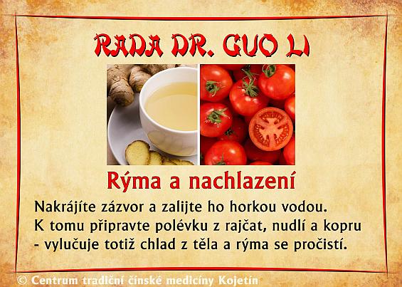 Právě si prohlížíte RADA DR. GUO LI – RÝMA A NACHLAZENÍ