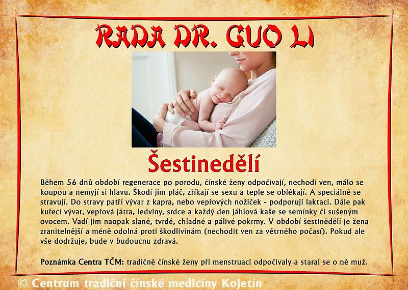 Právě si prohlížíte RADA DR. GUO LI – ŠESTINEDĚLÍ