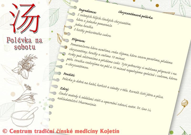 Právě si prohlížíte POLÉVKA NA SOBOTU – CHRYZANTÉMOVÁ